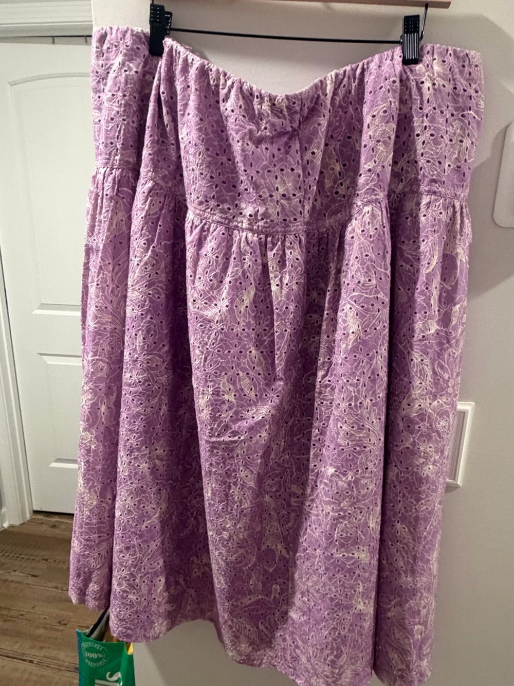 Lane Bryant Lavender Eyelet A-Line Midi Skirt